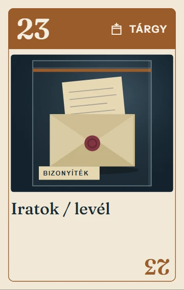 23. Iratok / levél – tárgy