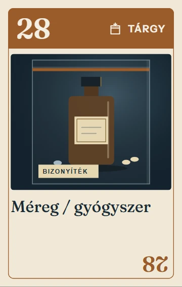 28. Méreg / gyógyszer – tárgy