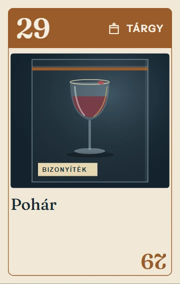 29. Pohár – tárgy