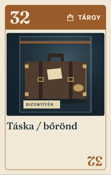 32. Táska / bőrönd – tárgy