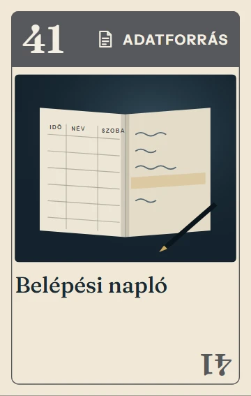 41. Belépési napló – adatforrás