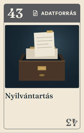 43. Nyilvántartás – adatforrás